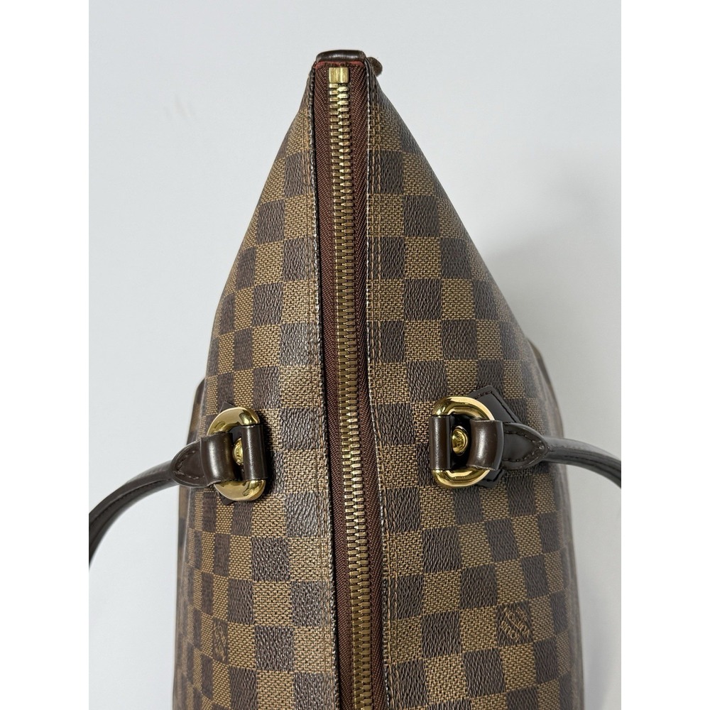Louis Vuitton Saleya MM Damier Ebene Tote Bag‎ Brown Checkered Zip Top Shoulder - Picture 7 of 13
